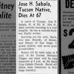 Obituary for Jose H. Sabala